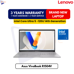 Brand New Asus VivoBook X1504V Core 5 120U 14th Gen | 8GB DDR5 Ram | 512GB NVMe SSD | 15.6 inch FHD Laptop